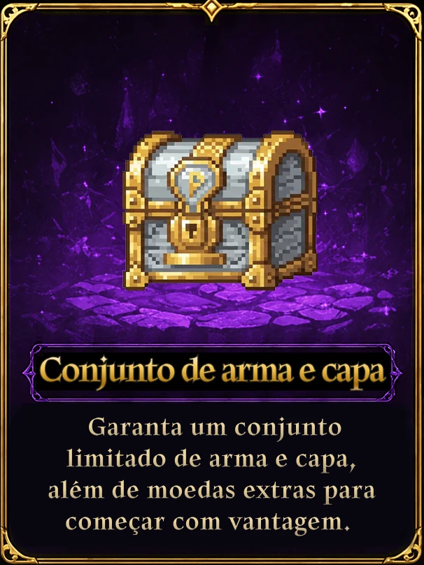 Conjunto de arma e capa — Garanta um conjunto limitado de arma e capa, além de moedas extras para começar com vantagem.