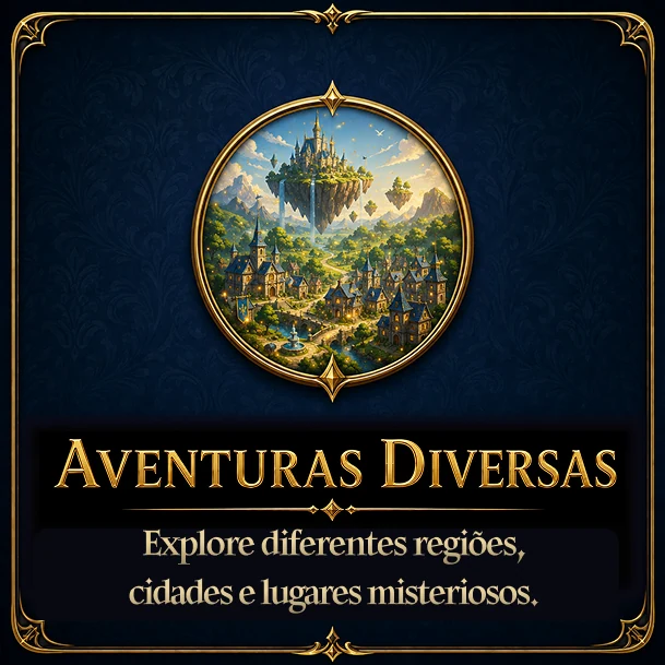 Aventuras Diversas — Explore diferentes regiões, cidades e lugares misteriosos.